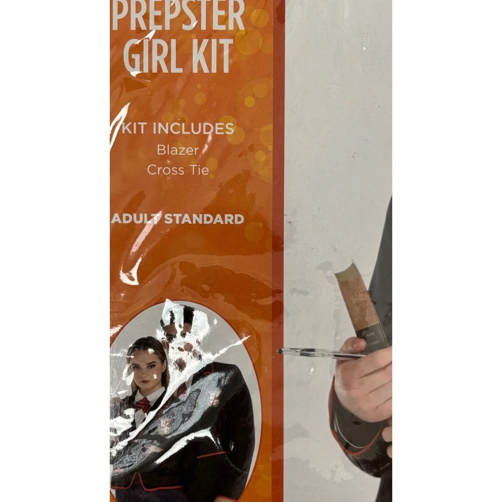 Prepster Girl Kit Adult Standard Costume Blazer and Cross Tie School Uniform Set